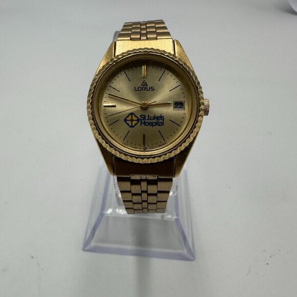 Lorus Watch Women Gold Tone St. Lukes Hospital Dial New Battery 6.5 Inch - Picture 2 of 11